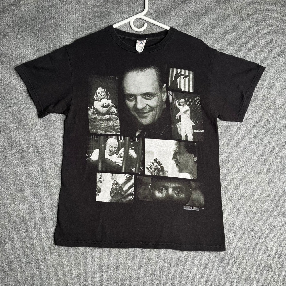 Vintage Silence of the Lambs T Shirt Mens Medium Black Hannibal Lecter Movie Tee